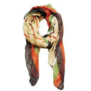 Earth tones in a light scarf/shawl